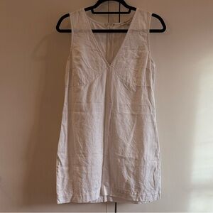 Madewell Araina White Linen Sleeveless Mini Dress